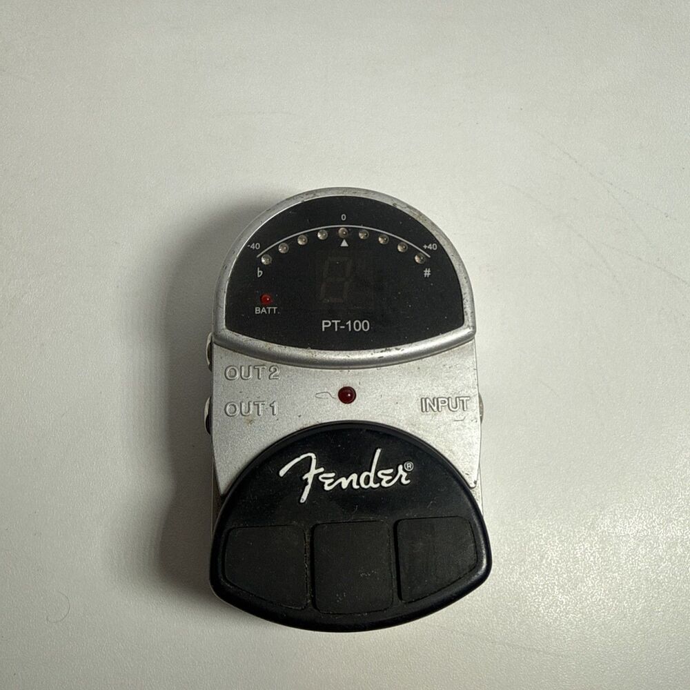 *No Power* FENDER CHROMATIC PEDAL TUNER PT-100 LED DISPLAY METER METAL HOUSING